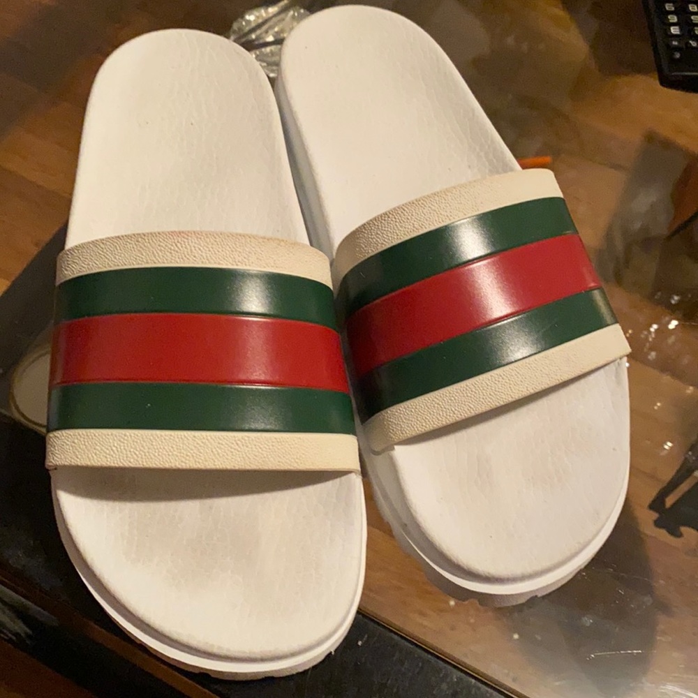 Gucci web slide sandal
